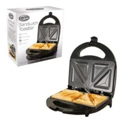 Quest 800W 2 Slice Sandwich Maker - Black -Tower Store 1505139