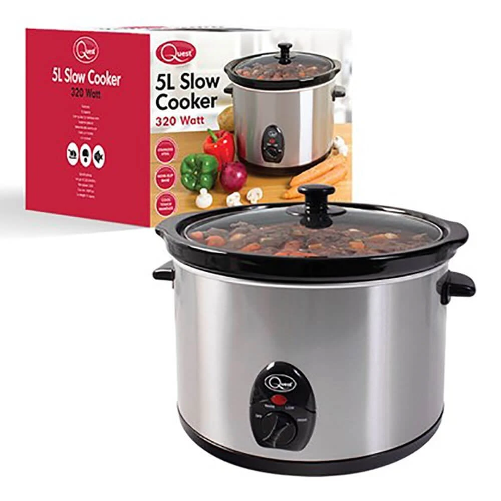 Quest 5L Stainless Steel Slow Cooker 1 Quest 5L Stainless Steel Slow Cooker