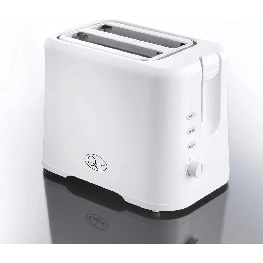 Quest 2 Slice Plastic Toaster - White 2 Quest 2 Slice Plastic Toaster - White - Image 2