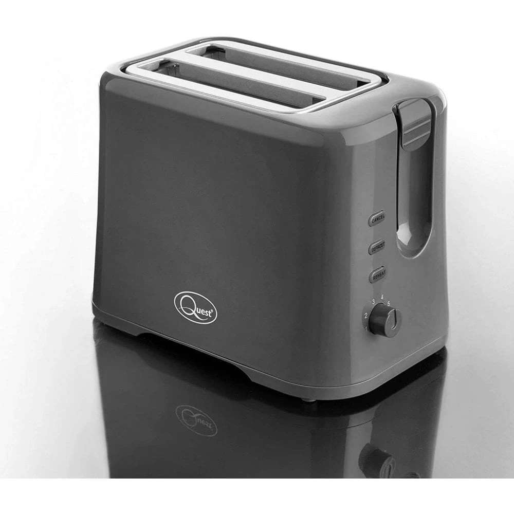 Quest 2 Slice Plastic Toaster - Grey 2 Quest 2 Slice Plastic Toaster - Grey - Image 2