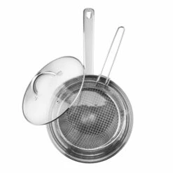 Lewis's Stainless Steel Chip Pan 22cm With 20cm Basket And Lid - Silver -Tower Store 1639571682 25351400
