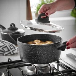 Lewis's Sovereign Stone Pan Set Home Living Kitchen Frying Cooking Pans -Tower Store 1641396301 06595200
