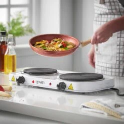 Lewis's Hotplate Double 2500W - White -Tower Store 1644493028 18570800