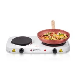 Lewis's Hotplate Double 2500W - White -Tower Store 1644493037 45565700