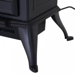 HOMCOM 1850W Flame Effect Electric Free Standing Fireplace W/Fan And Log Burning Stove Heater-Black -Tower Store 1645284738 89495700