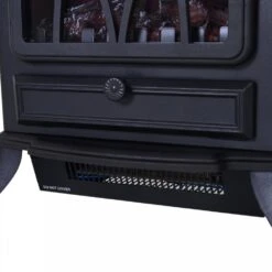 HOMCOM 1850W Flame Effect Electric Free Standing Fireplace W/Fan And Log Burning Stove Heater-Black -Tower Store 1645284741 85929400