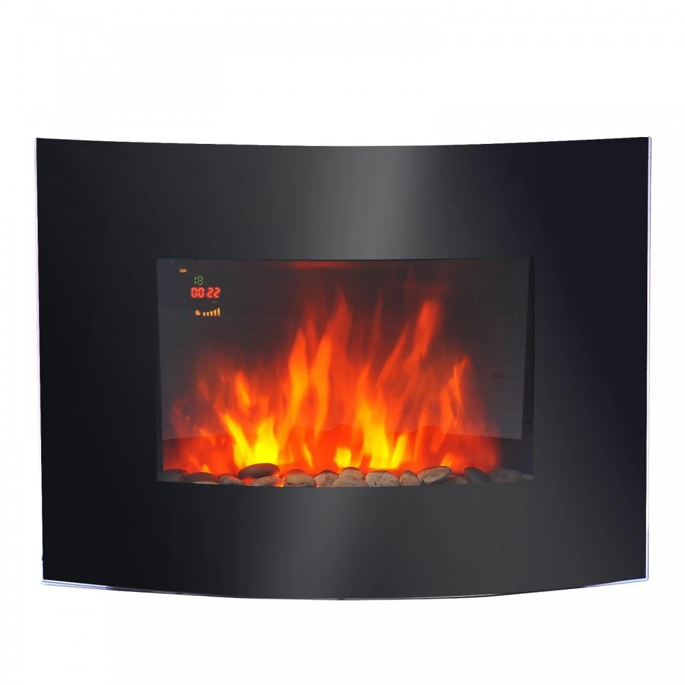 HOMCOM Electric Wall Mounted Fire Place Slimline Plasma Fan Heater Backlit 900/1800W 1 HOMCOM Electric Wall Mounted Fire Place Slimline Plasma Fan Heater Backlit 900/1800W