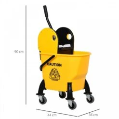 26L Commercial Plastic Mop Bucket & Water Wringer Yellow -Tower Store 1645287885 64537800