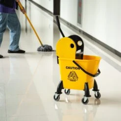 26L Commercial Plastic Mop Bucket & Water Wringer Yellow -Tower Store 1645287893 88252700