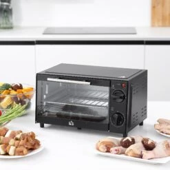 HOMCOM Convection Mini Oven 9L, Countertop Electric Grill, Toaster Oven With Adjustable Temperature, Timer, Baking Tray And Wire Rack, 750W Grill Temp -Tower Store 1645288360 51502100 f625f7d1 1124 4156 818f bc095404fa60