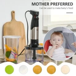 HOMCOM Immersion Hand Blender 1000W, 4 In 1 Handheld Stick Blender With Measuring Cup, Egg Whisk, Chopper Bowl 15 HOMCOM Immersion Hand Blender 1000W, 4 In 1 Handheld Stick Blender With Measuring Cup, Egg Whisk, Chopper Bowl -Tower Store 1645288652 82353500 abd5a46d c708 42a0 a709 75ee6ab5c03b