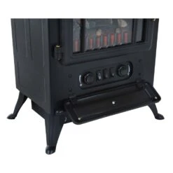 HOMCOM Electric Fire Place 1850W Heater Wood Burning Effect Flame Portable Fireplace Stove-Black -Tower Store 1645289609 54016700 75501039 8253 4ba1 aec0 c7ebfc03154b
