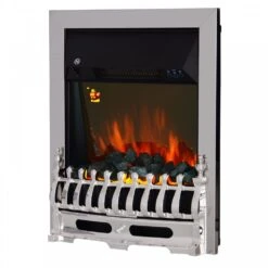 HOMCOM LED Flame Electric Fire Place - Silver