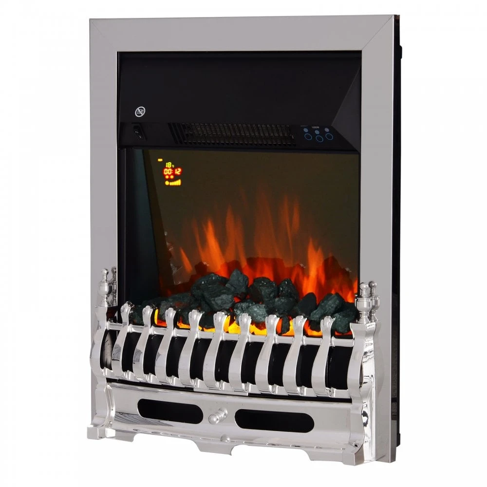 HOMCOM LED Flame Electric Fire Place - Silver 1 HOMCOM LED Flame Electric Fire Place - Silver