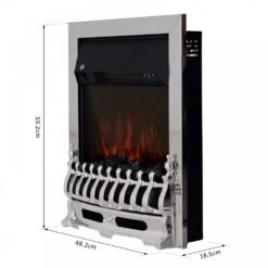 HOMCOM LED Flame Electric Fire Place - Silver 12 HOMCOM LED Flame Electric Fire Place - Silver -Tower Store 1645289631 55747400