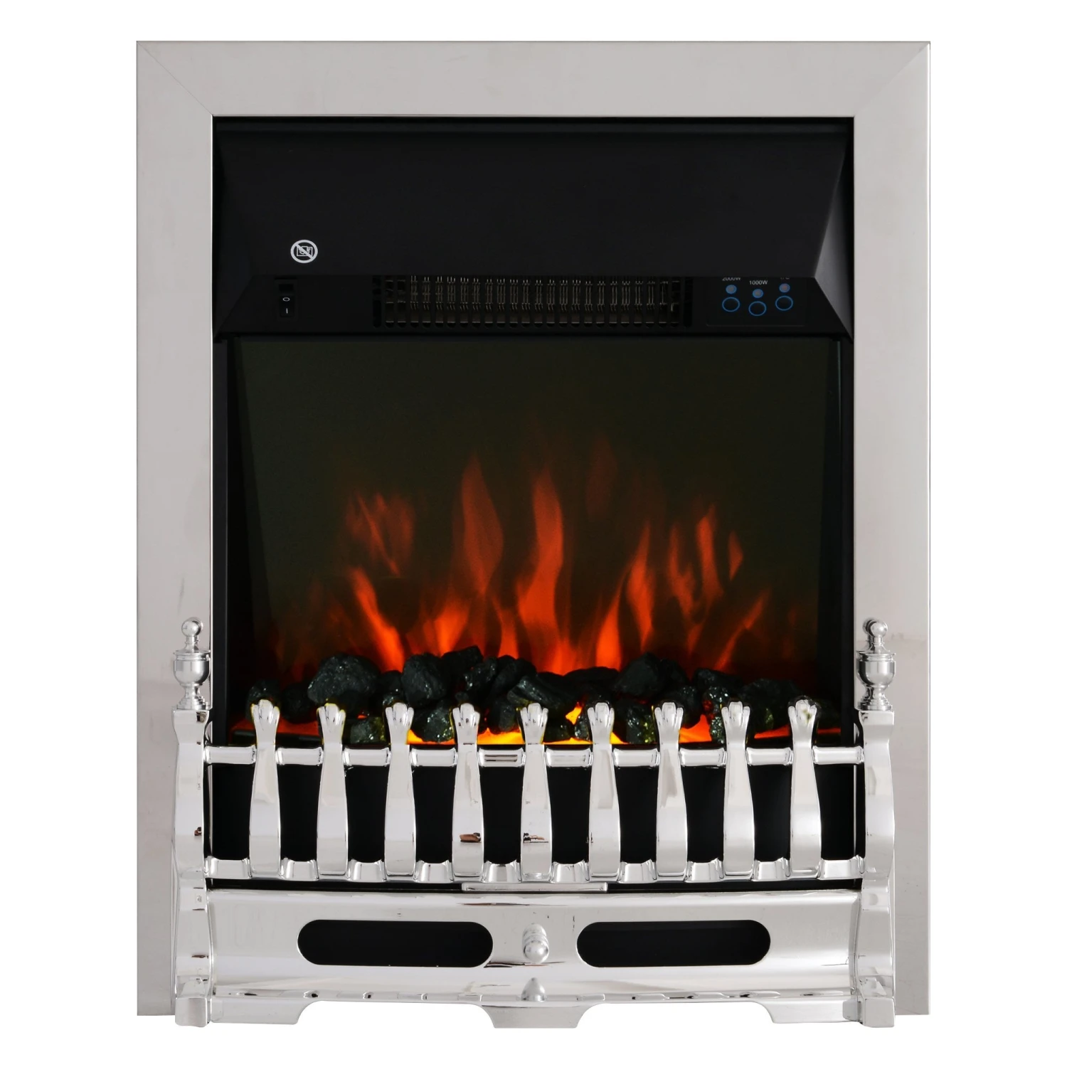 HOMCOM LED Flame Electric Fire Place - Silver 9 HOMCOM LED Flame Electric Fire Place - Silver - Image 9