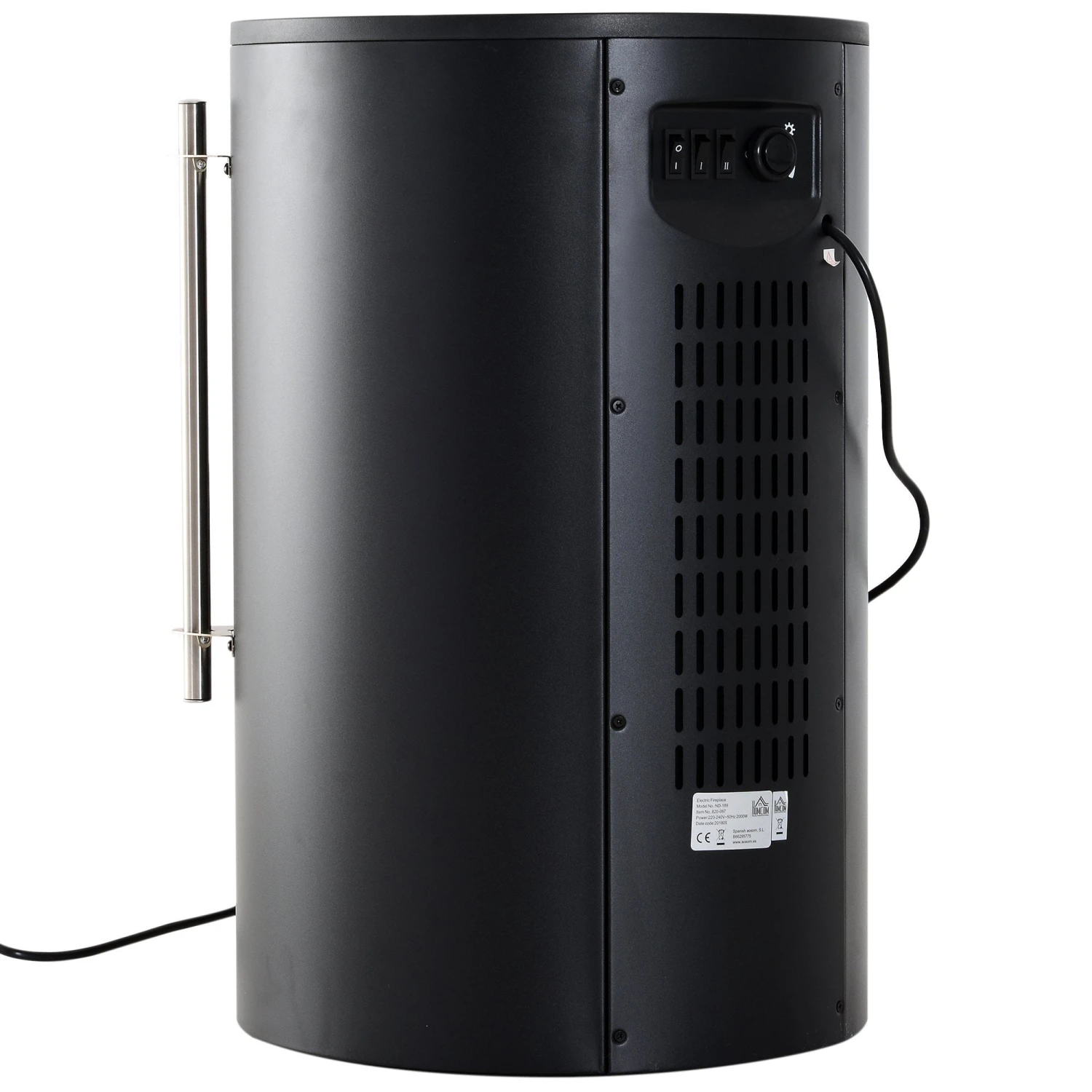 HOMCOM Electric Fireplace Heater 900W/1800W-Black 8 HOMCOM Electric Fireplace Heater 900W/1800W-Black - Image 8