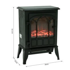 HOMCOM Electric Fireplace Heater Freestanding Stove With LED Flame Effect 1000W/2000W-Black 13 HOMCOM Electric Fireplace Heater Freestanding Stove With LED Flame Effect 1000W/2000W-Black -Tower Store 1645289986 51942100 f8f78180 0504 4890 80a6 045b12f159d4