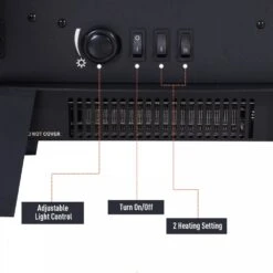 HOMCOM Electric Heater Freestanding Fireplace Artificial Flame Effect W/ Safety Thermostat 950w/1850W Tempered Glass Casing -Tower Store 1645290054 27413700 6fd0a12b 92f7 4567 b900 3f0376303e38