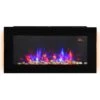 HOMCOM 2000W Wall Mounted Tempered Large LED Flat Glass Electric Fireplace Heater Black