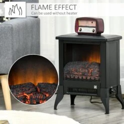 HOMCOM Electric Fireplace Stove, Free Standing Fireplace Heater With Realistic Flame Effect, Adjustable Temperature And Overheat Protection, Black W/ 13 HOMCOM Electric Fireplace Stove, Free Standing Fireplace Heater With Realistic Flame Effect, Adjustable Temperature And Overheat Protection, Black W/ -Tower Store 1645290205 85067300 9b31f138 0d4c 418e b06c 2c005a8bfc44
