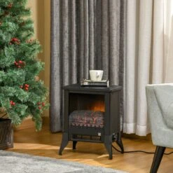 HOMCOM Electric Fireplace Stove, Free Standing Fireplace Heater With Realistic Flame Effect, Adjustable Temperature And Overheat Protection, Black W/ 16 HOMCOM Electric Fireplace Stove, Free Standing Fireplace Heater With Realistic Flame Effect, Adjustable Temperature And Overheat Protection, Black W/ -Tower Store 1645290218 06799100 cd093009 ea8a 421c aa1f d651c02fd2ba