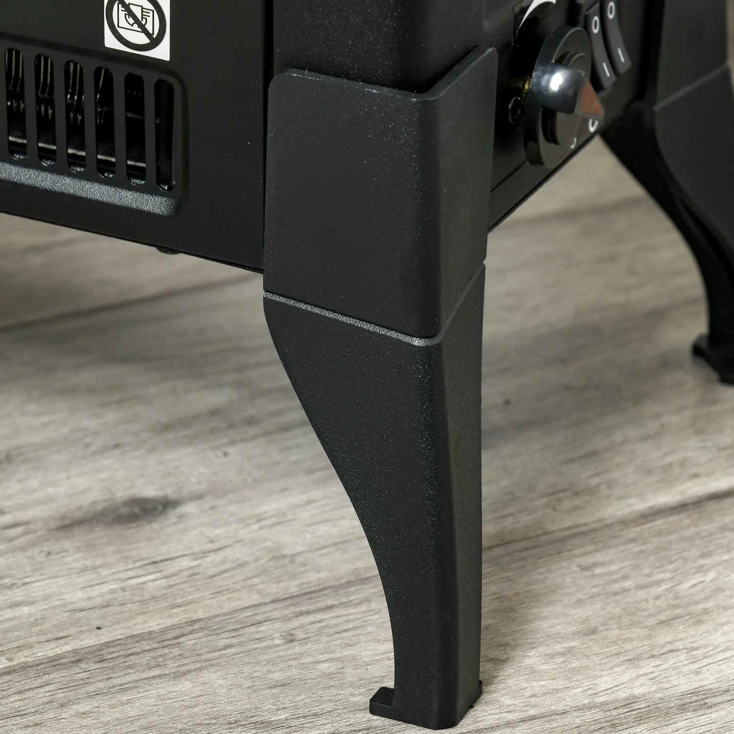 HOMCOM Electric Fireplace Stove, Free Standing Fireplace Heater With Realistic Flame Effect, Adjustable Temperature And Overheat Protection, Black W/ 8 HOMCOM Electric Fireplace Stove, Free Standing Fireplace Heater With Realistic Flame Effect, Adjustable Temperature And Overheat Protection, Black W/ - Image 8