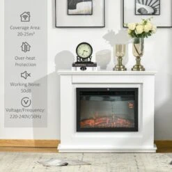 HOMCOM Electric Fireplace Suite With Remote Control, 1kW/2kW Freestanding Fireplace Heater With Flame Effect, Overheat Protection, 7-day Programmable Timer Safe Cut-Off -Tower Store 1645290289 71418000 ecab689d d604 4a51 a147 cf43979ce174