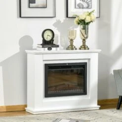 HOMCOM Electric Fireplace Suite With Remote Control, 1kW/2kW Freestanding Fireplace Heater With Flame Effect, Overheat Protection, 7-day Programmable Timer Safe Cut-Off -Tower Store 1645290294 03169000 64298b47 8642 4161 a784 2d9b34767584