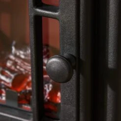 HOMCOM Free Standing Electric Fireplace Stove, Fireplace Heater With Realistic Flame Effect, Overheat Safety Protection, 1000W/2000W, Black -Tower Store 1645290373 33252200 44b3ef40 13ee 49ca be6c 499c496d28eb