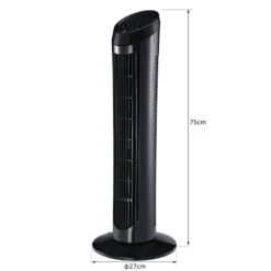 HOMCOM Fan Tower, 27x75H Cm-Black -Tower Store 1645290891 88674900