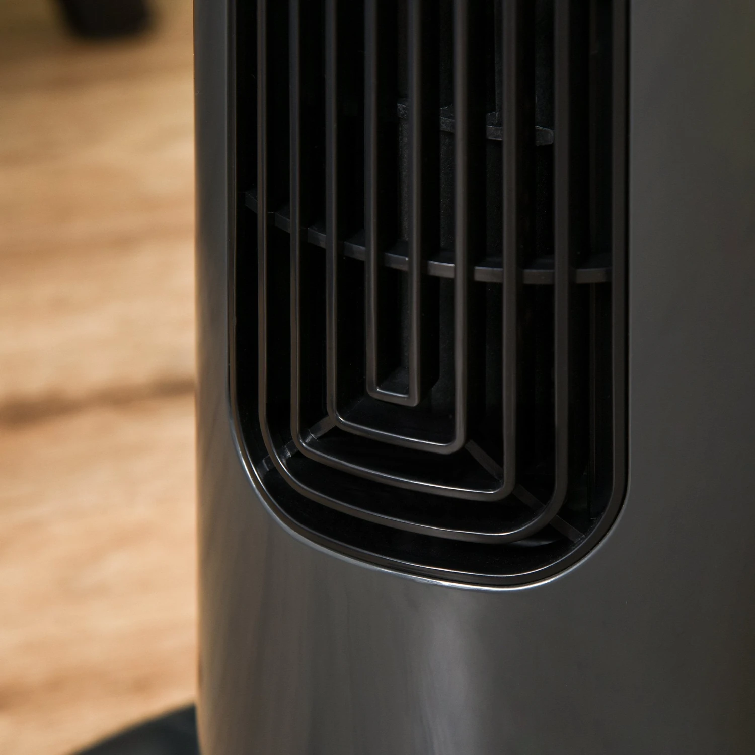 HOMCOM 38'' Freestanding Tower Fan, 3 Speed 3 Mode, 12h Timer, 70 Degree Oscillation, LED Panel, 5M Remote Controller, Dark Grey 9 HOMCOM 38'' Freestanding Tower Fan, 3 Speed 3 Mode, 12h Timer, 70 Degree Oscillation, LED Panel, 5M Remote Controller, Dark Grey - Image 9