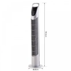 HOMCOM 40W Wind Speed Adjustable ABS Quiet Oscillating Tower Fan W/ Remote Silver -Tower Store 1645291047 13238800 5fd9584b a585 4d35 9b66 b97da20c1dd2