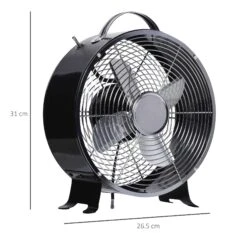 HOMCOM 26CM Electrical Table Desk Fan 2-Speed Portable For Home Office,Black -Tower Store 1645291097 45097700