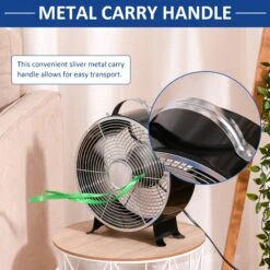 HOMCOM 26CM Electrical Table Desk Fan 2-Speed Portable For Home Office,Black -Tower Store 1645291105 92320000