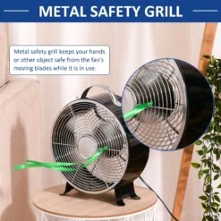 HOMCOM 26CM Electrical Table Desk Fan 2-Speed Portable For Home Office,Black -Tower Store 1645291114 85220500