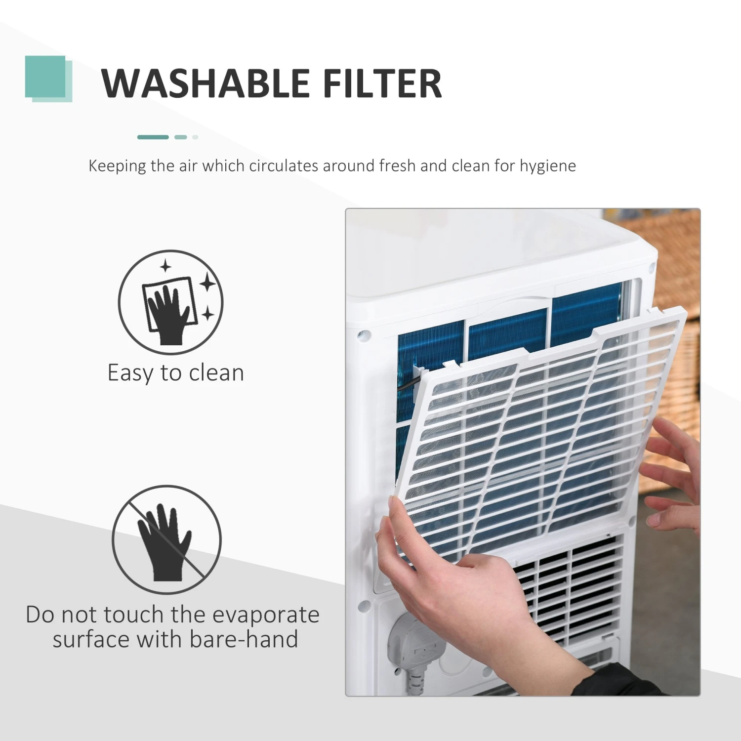 HOMCOM 7000BTU Portable ABS Air Conditioner W/ Remote Control White 7 HOMCOM 7000BTU Portable ABS Air Conditioner W/ Remote Control White - Image 7