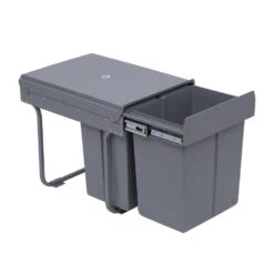 HOMCOM Kitchen Recycle Waste Bin Pull Out Soft Close Dustbin Recycling Cabinet Trash Can 40L - Grey -Tower Store 1645423149 95559400 628bfade 7c7d 491e b163 f9b4b57a65b1