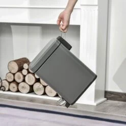 HOMCOM 5L Steel Step Trash Can With Quiet-Closed Lid, Silent And Gentle Open, Oversized Pedal, Back Pull Ring, For Living Room, Kitchen, Dorm, Office Bin Open 15 HOMCOM 5L Steel Step Trash Can With Quiet-Closed Lid, Silent And Gentle Open, Oversized Pedal, Back Pull Ring, For Living Room, Kitchen, Dorm, Office Bin Open -Tower Store 1645423223 31473600 be136556 4ab7 45d2 9405 b57d44d0228f