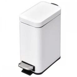 HOMCOM 5L Rectangular Steel Pedal Bin White -Tower Store 1645423231 19195500 782ddc56 45b4 4c4f 80e6 ad914ed262bc