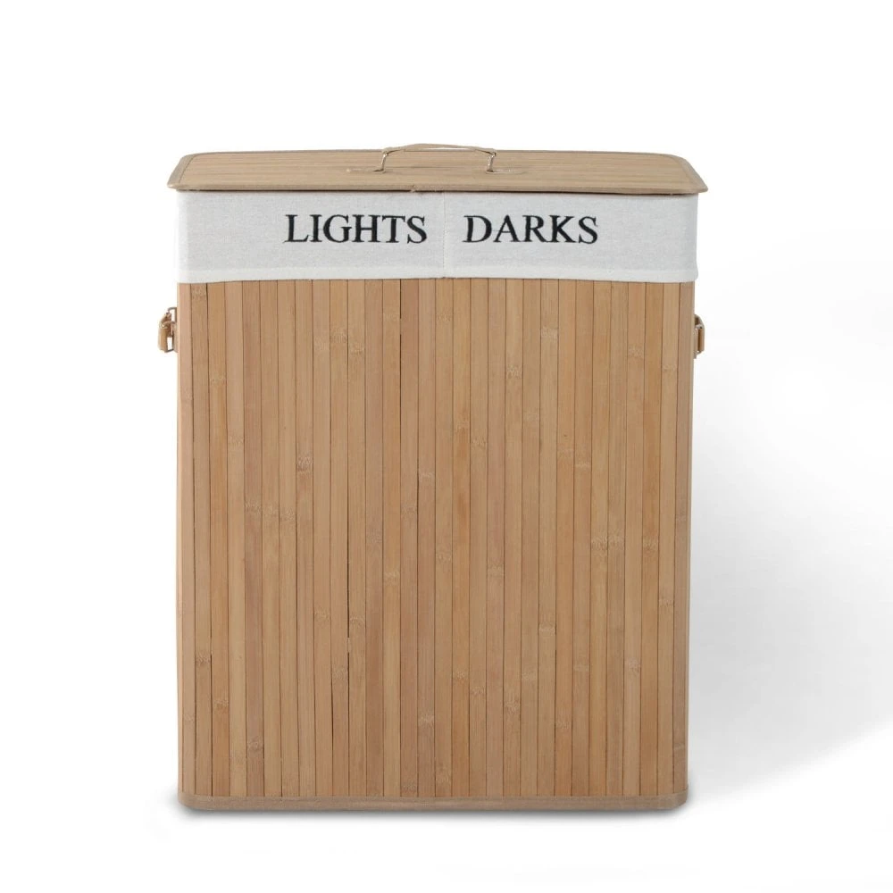 52Lx32Wx63H Cm Bamboo Laundry Basket Collapsible Hamper Organizer Clothes Washing Bin Storage Box W/Lid 1 52Lx32Wx63H Cm Bamboo Laundry Basket Collapsible Hamper Organizer Clothes Washing Bin Storage Box W/Lid