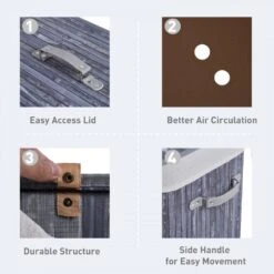 Collapsible Bamboo Laundry Hamper Organizer Clothes Washing Basket Bin Storage Box Removable Lining Large Section Double -Tower Store 1645424079 00868400 77a55884 b455 4155 869f 805b9ecb8db1