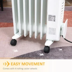HOMCOM Home Savers 1630W Oil Filled Radiator, 7 Fin Portable Heater W/ Timer Remote Control White -Tower Store 1V476b17dc3c1dd8c jpg