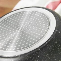 Lewis's Sovereign Stone 20cm Scratch Resistant Easy Clean Non Stick Saucepan & Lid -Black Marble -Tower Store 2646442 IMAGE6