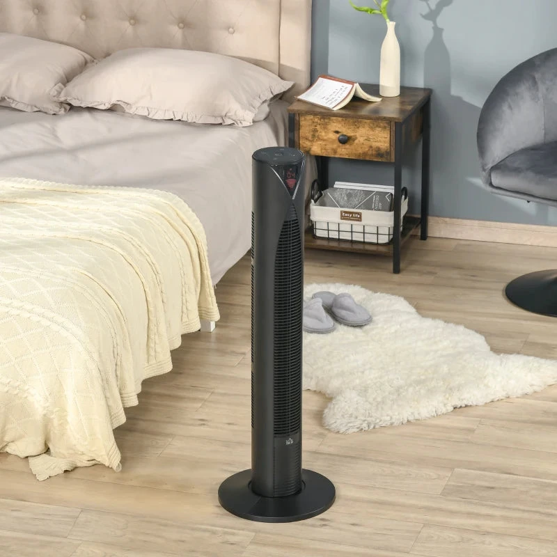 HOMCOM Oscillating Tower Fan With 3 Speeds 96cm - Black 9 HOMCOM Oscillating Tower Fan With 3 Speeds 96cm - Black - Image 9