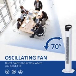 Homcom Freestanding Tower Fan 3 Speed 3 Mode 7.5h Timer 70 Degree Oscillation LED Panel 5M Remote Controller Black And White Fan Mode Timer 70° Oscillation Panel Controller -Tower Store 4 3 7f6d56ea 8767 458e b8a0 f526576ecdba