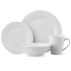 Lewis's 16 Piece Dinner Set - Plain Arctic White