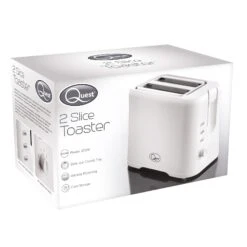 Quest 2 Slice Plastic Toaster - White 14 Quest 2 Slice Plastic Toaster - White -Tower Store 4287650b