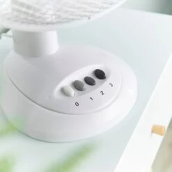 Lewis's 12 Inch Tabletop Desk Fan - White -Tower Store 4310433 IMAGE4