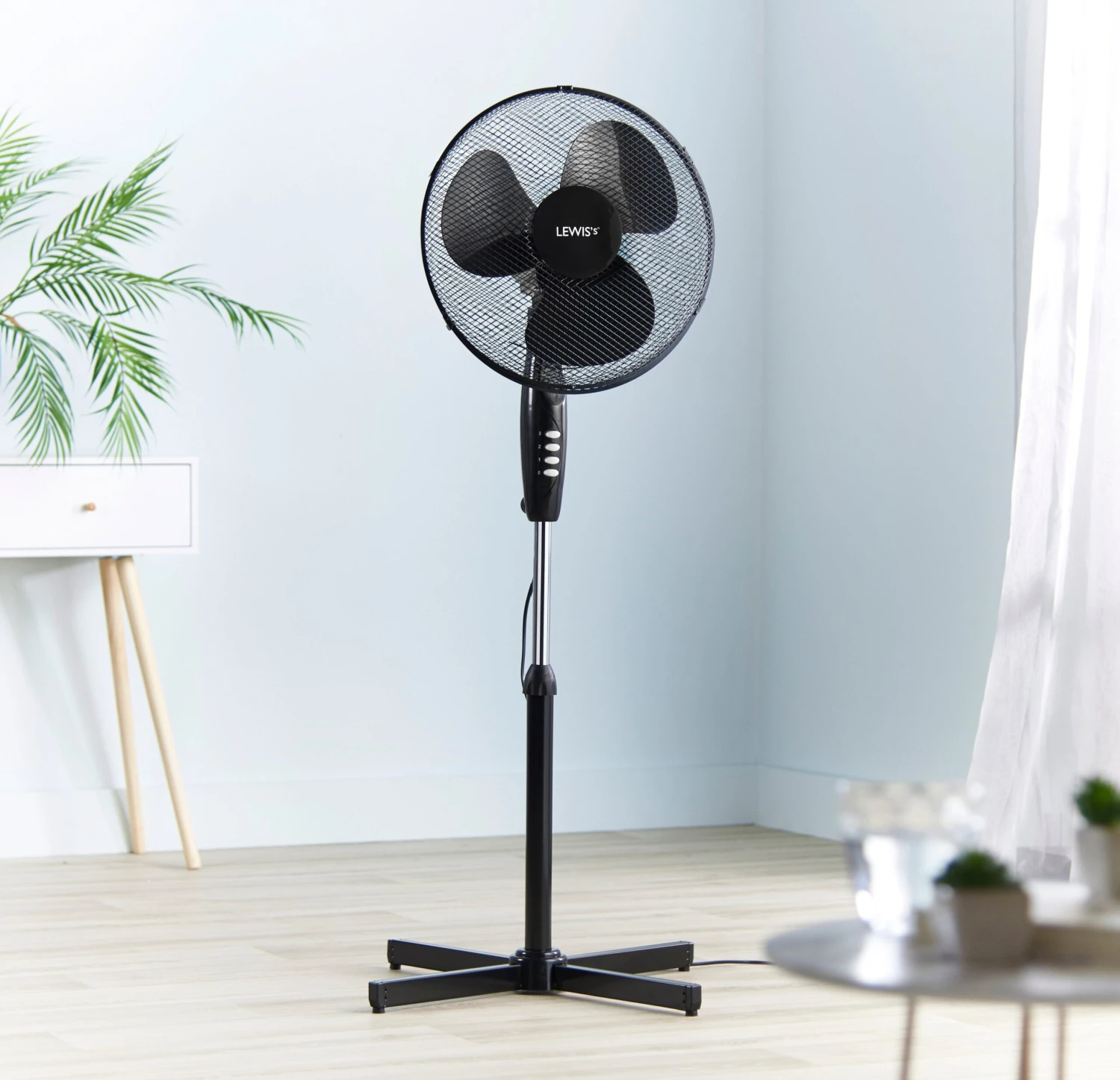 Lewis's 16 Inch Standing Pedestal Fan - Black 2 Lewis's 16 Inch Standing Pedestal Fan - Black - Image 2
